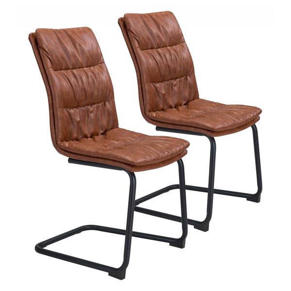 Homeroots 37.4 x 19.7 x 23.2 in. Sharon Dining Chair, Vintage Brown - 394718