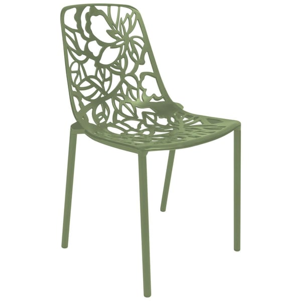 Kd Americana 32 x 18.5 x 15.5 in. Modern Devon Aluminum Chair, Khaki Green - KD2428445