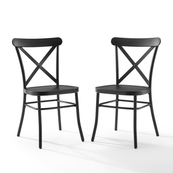 Kd Aparador Camille 2 Piece Dining Chair, Matte Black - KD3043530