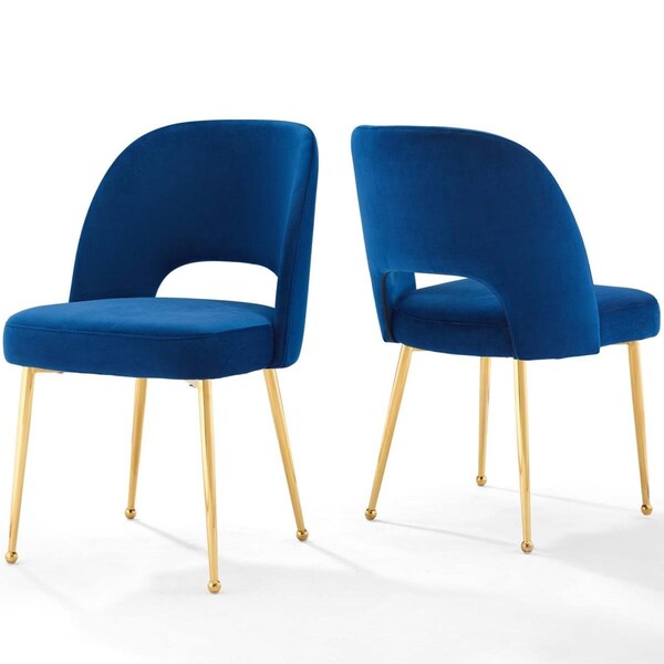 Modway Furniture Rouse Dining Room Side Chair, Navy - Set of 2 - EEI-4162-NAV