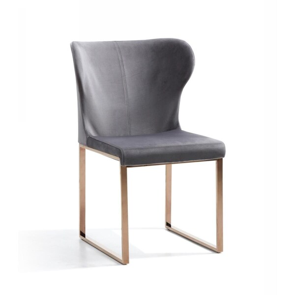 Homeroots Gray Rosegold Velvet Dining Chair - 472149