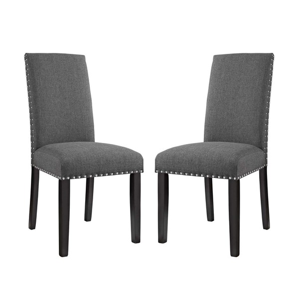Modway Furniture Parcel Dining Side Fabric Chair, Grey - Set of 2 - EEI-3551-GRY