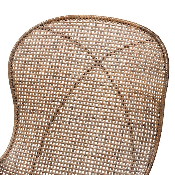 Baxton Studio Sabelle Japandi Greywashed Rattan and Black Metal 2-Piece Dining Chair Set, PR - 233-2PC-12830-ZORO