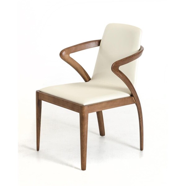 Gfancy Fixtures Modern Dining Chair - Walnut & Cream - GF2479138