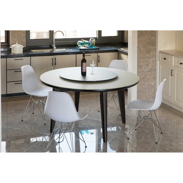 Fabulaxe Mid-Century Modern Style Plastic DSW Shell Dining Chair with Metal Legs, White - QI003947.WT.4