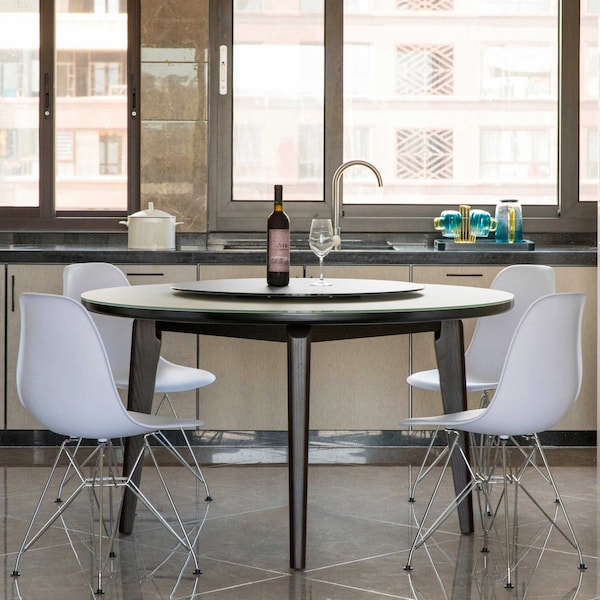 Fabulaxe Mid-Century Modern Style Plastic DSW Shell Dining Chair with Metal Legs, White - QI003947.WT.4