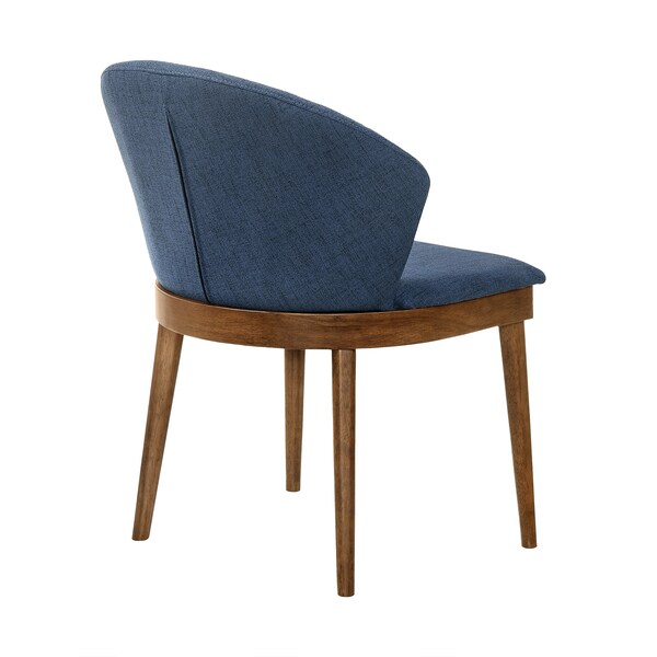 Armen Living Juno Blue Fabric and Walnut Wood Dining Side Chairs - Set of 2 - LCJNSIWABLU