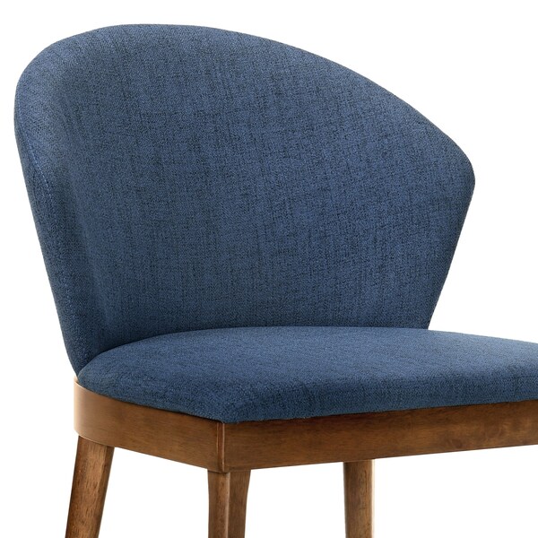 Armen Living Juno Blue Fabric and Walnut Wood Dining Side Chairs - Set of 2 - LCJNSIWABLU