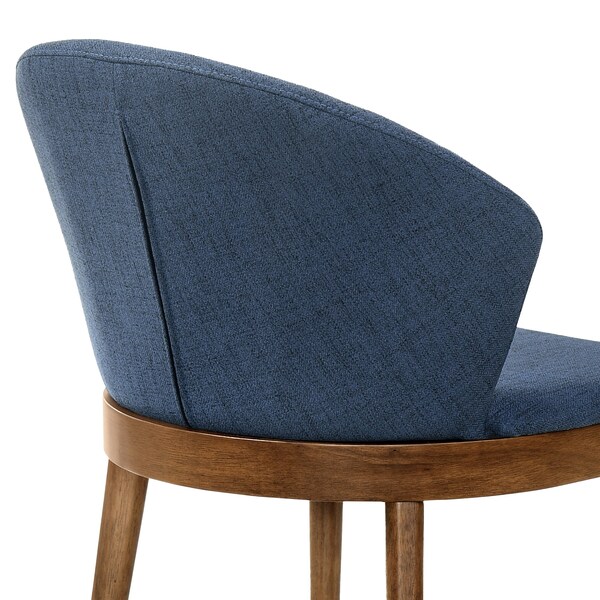 Armen Living Juno Blue Fabric and Walnut Wood Dining Side Chairs - Set of 2 - LCJNSIWABLU