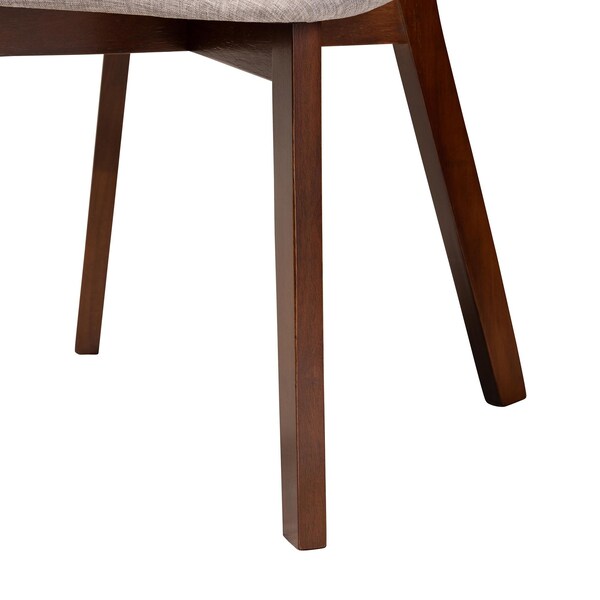 Baxton Studio Dannell Mid-Century Modern Grey Fabric and Walnut Brown Finished Wood 2-Piece Dining Chair Set, PR - 236-2PC-13290-ZORO