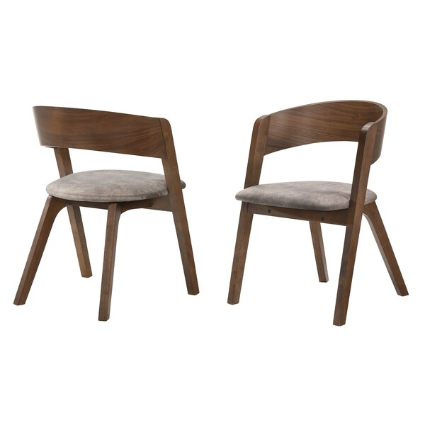 Armen Living Jackie Mid-Century Upholstered Dining Chairs in Walnut finish - Set of 2 - LCJASIBRWA