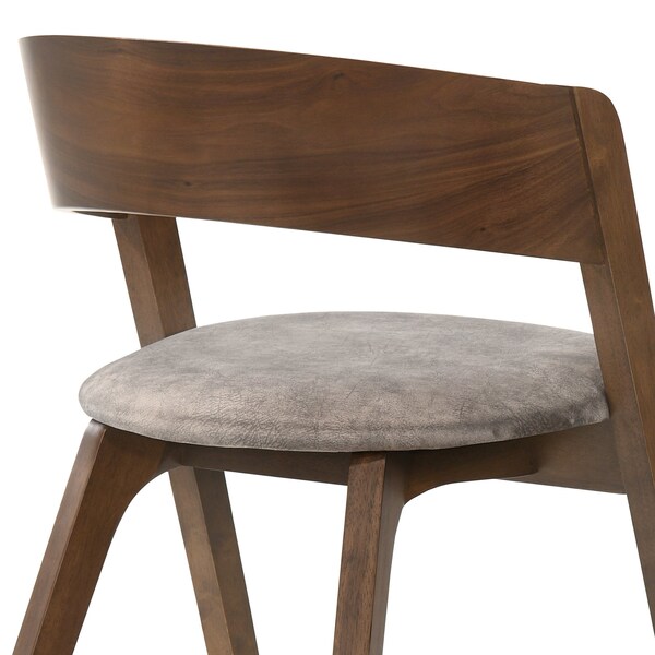Armen Living Jackie Mid-Century Upholstered Dining Chairs in Walnut finish - Set of 2 - LCJASIBRWA