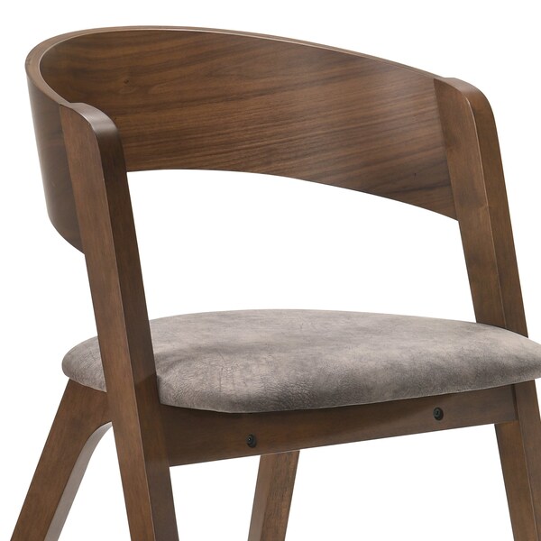 Armen Living Jackie Mid-Century Upholstered Dining Chairs in Walnut finish - Set of 2 - LCJASIBRWA