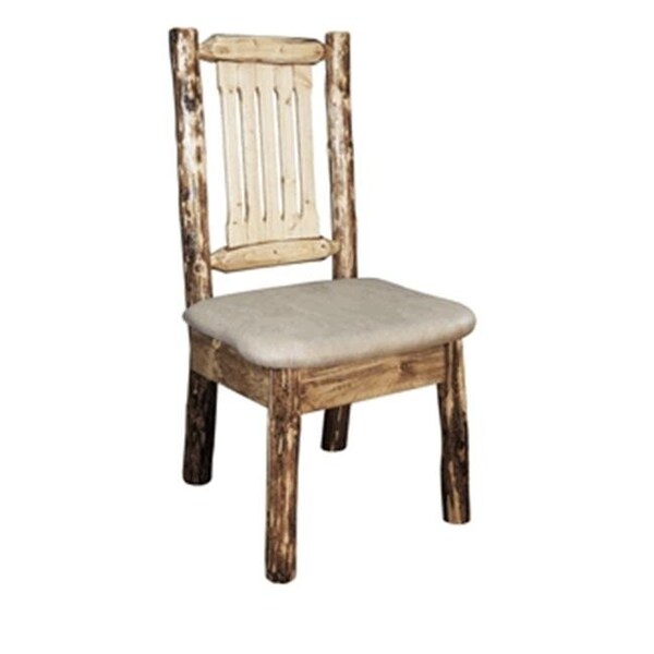 Montana Woodworks Montana Woodworks MWGCKSCNBUCK Glacier Country Collection Side Chair; Buckskin Pattern - MWGCKSCNBUCK