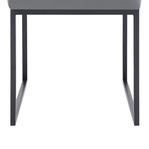 Armen Living Trevor Contemporary Dining Chair in Matte Black Finish and Gray Faux Leather - Set of 2 - LCTRCHMBGR