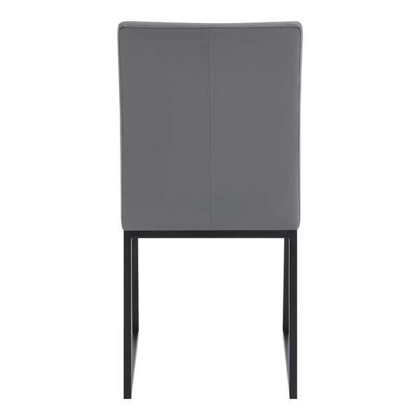 Armen Living Trevor Contemporary Dining Chair in Matte Black Finish and Gray Faux Leather - Set of 2 - LCTRCHMBGR