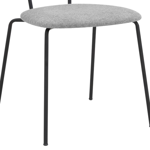 Armen Living Neo Modern Gray Fabric and Black Metal Dining Room Chairs - Set of 2 - LCNESIBLGR