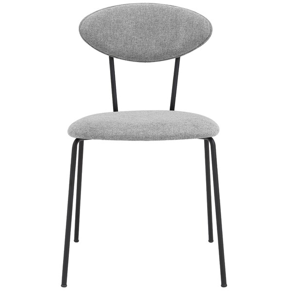 Armen Living Neo Modern Gray Fabric and Black Metal Dining Room Chairs - Set of 2 - LCNESIBLGR