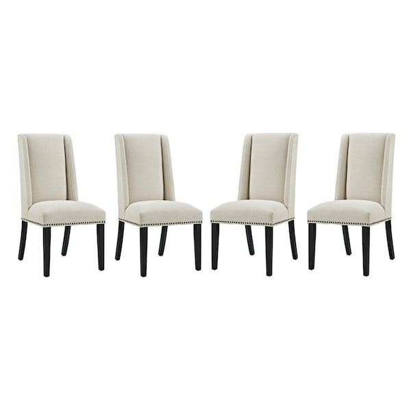 Modway Furniture 40 x 19.5 x 23.5 in. Baron Dining Fabric Chair, Beige - Set of 4 - EEI-3503-BEI