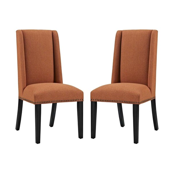 Modway Furniture Baron Dining Chair - Fabric, orange - Set of 2 - EEI-2748-ORA-SET
