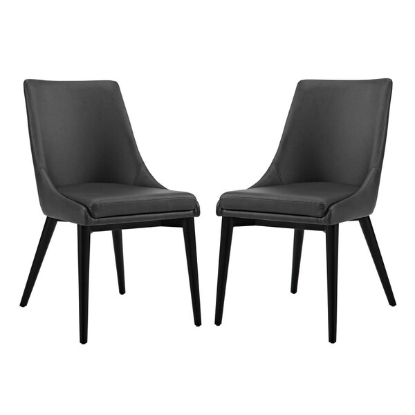 Modway Furniture Modway  34 H x 38 W x 23.5 L in. Viscount Dining Side Chair Vinyl, Black - EEI-2744-BLK-SET