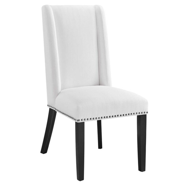 Modway Furniture 40 x 19.5 x 23.5 in. Baron Fabric Dining Chair, White - EEI-2233-WHI