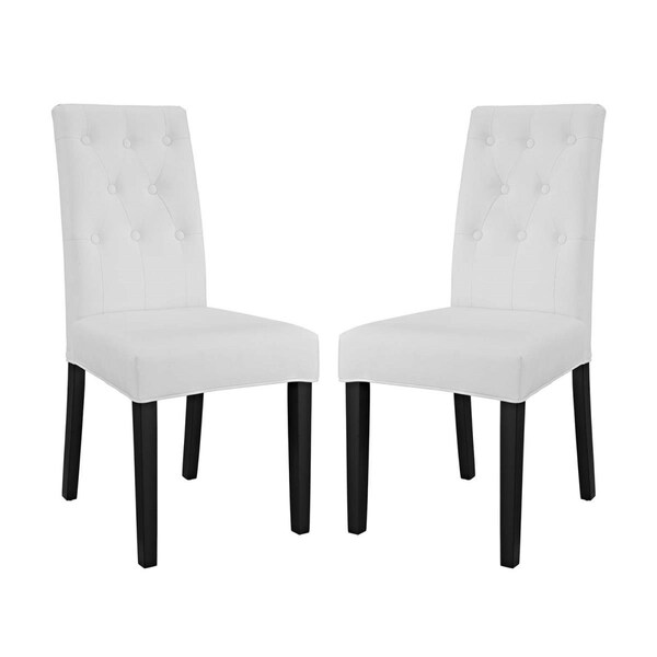 Modway Furniture Confer Dining Side Chair Vinyl - White, 39.5 x 19 x 24 in., 2PK - EEI-3323-WHI