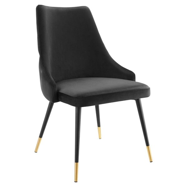 Modway Furniture Adorn Tufted Performance Vintage Modern Velvet Dining Side Chair, Black - EEI-3907-BLK