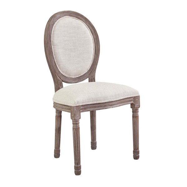 Modway Furniture Emanate Vintage French Upholstered Fabric Dining Side Chair - Beige, 37.5 x 22 x 19.5 in. - EEI-2821-BEI