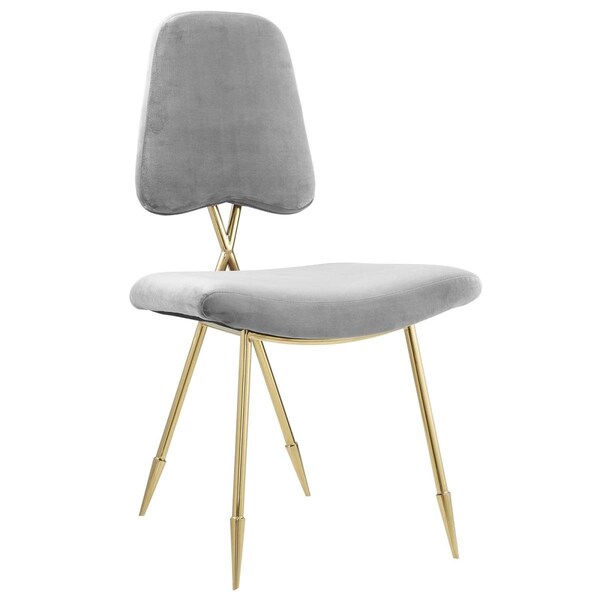 Modway Furniture Ponder Upholstered Velvet Dining Side Chair - Gray, 37 x 19.5 x 22 in. - EEI-2811-GRY