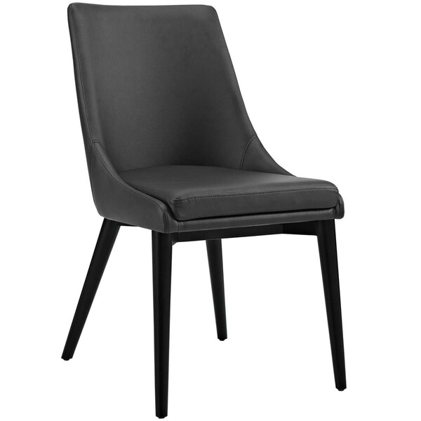 Modway Furniture 34 H x 19 W x 23.5 L in. Viscount Vinyl Dining Chair, Black - EEI-2226-BLK