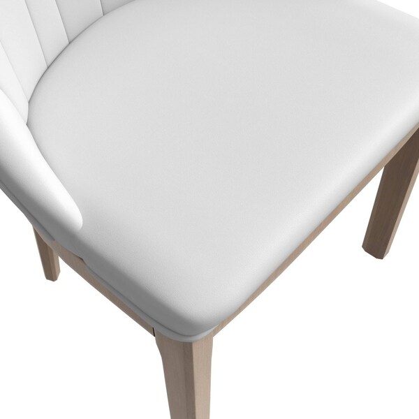 Leisuremod Verisma Modern Wooden Dining Chair in Black Fabric with Light Grey Front, 4PK - VC57BFLGR4