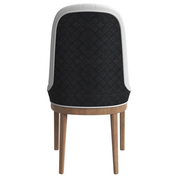 Leisuremod Verisma Modern Wooden Dining Chair in Black Fabric with Light Grey Front, 4PK - VC57BFLGR4