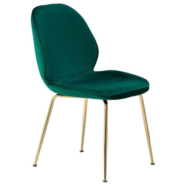 Kd Gabinetes Velvet Mid Century Upholstered Side Chairs, Gray - Set of 2 - KD2206051