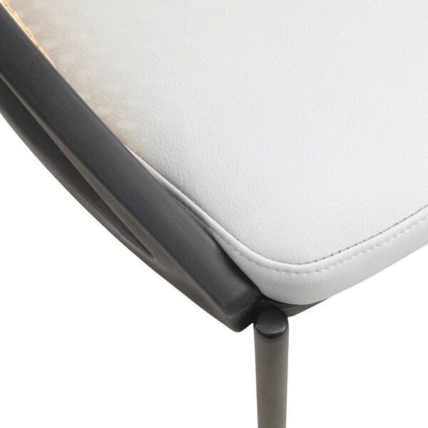 Leisuremod Urbane Collection Modern Dining Chair With Wicker back in Light Grey, 2PK - UC21WLGR2