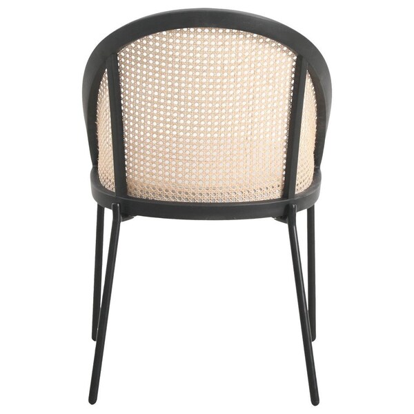 Leisuremod Urbane Collection Modern Dining Chair With Wicker back in Light Grey, 2PK - UC21WLGR2