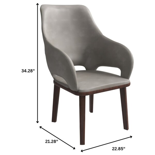 Leisuremod Vivara Collection Modern Dining Chair in Grey - VC23GR