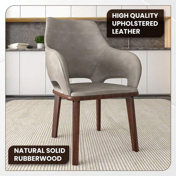 Leisuremod Vivara Collection Modern Dining Chair in Grey - VC23GR