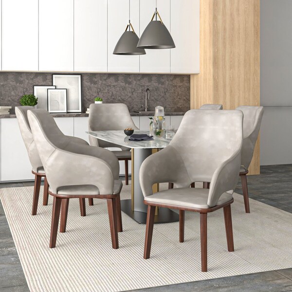 Leisuremod Vivara Collection Modern Dining Chair in Grey - VC23GR
