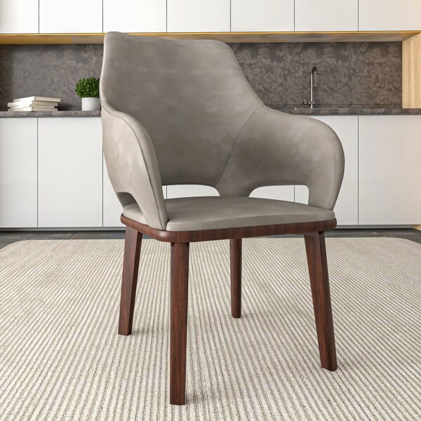 Leisuremod Vivara Collection Modern Dining Chair in Grey - VC23GR