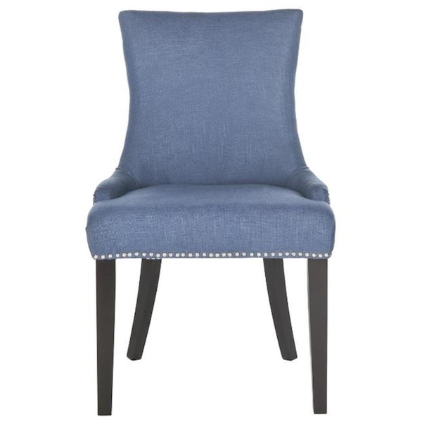 Safavieh Lester Dining Chair- Blue- Silver Nailheads - 36.4 x 24.8 x 22 in. - MCR4709AE-SET2