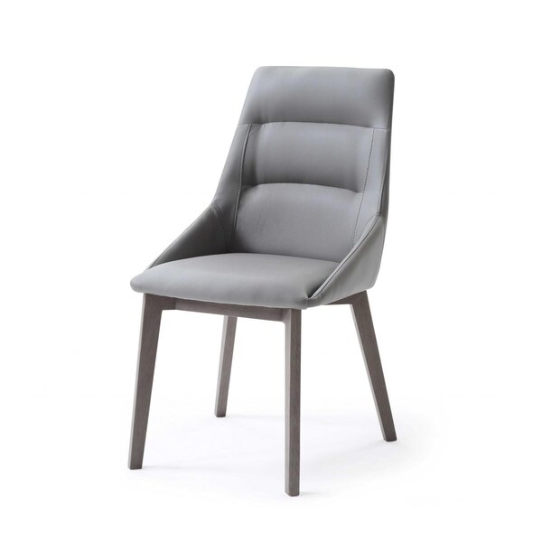 Gfancy Fixtures Gray Faux Leather & Metal Dining Chair - 25 x 20 x 35 in. - GF3088550