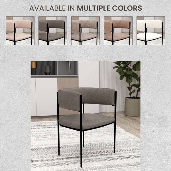 Leisuremod Cyril Collection Modern Chair in Charcoal, 2PK - CDC22CH2
