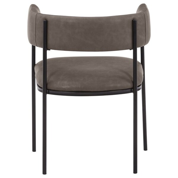 Leisuremod Cyril Collection Modern Chair in Charcoal, 2PK - CDC22CH2