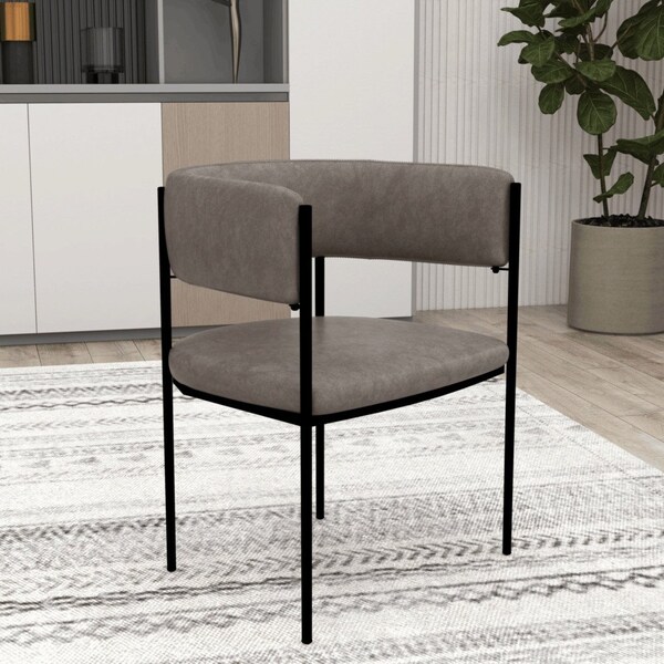 Leisuremod Cyril Collection Modern Chair in Charcoal, 2PK - CDC22CH2