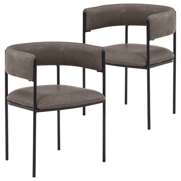 Leisuremod Cyril Collection Modern Chair in Charcoal, 2PK - CDC22CH2