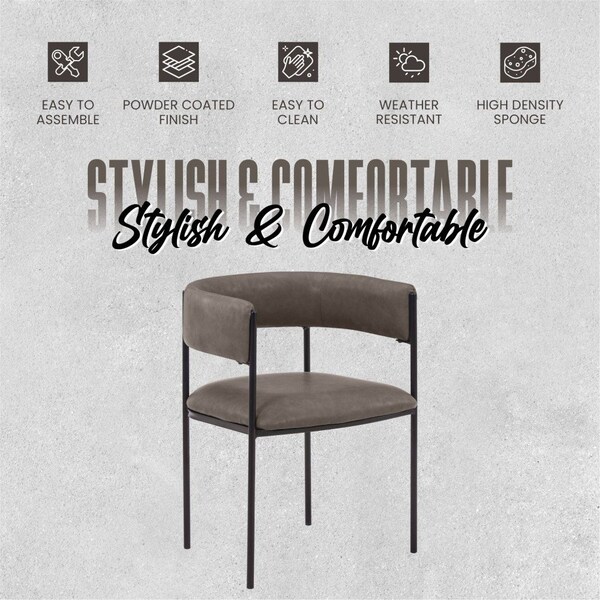 Leisuremod Cyril Collection Modern Chair in Charcoal, 2PK - CDC22CH2