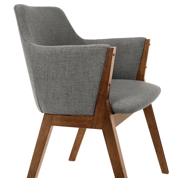 Armen Living Renzo Charcoal Fabric and Walnut Wood Dining Side Chairs - Set of 2 - LCRESIWACH