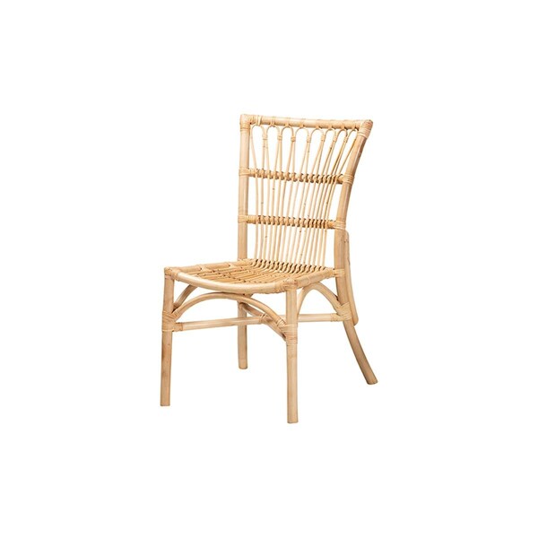 Baxton Studio 35 x 21 x 24 in. Ammi Modern Bohemian Rattan Dining Chair, Natural Brown - 193271293247