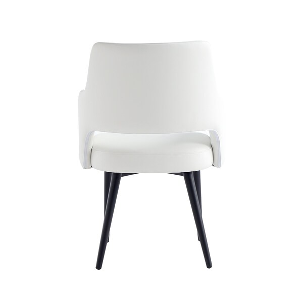 Manhattan Comfort Tremont Dining Arm Chair in White - Set of 2 - 2-DC104AR-WH